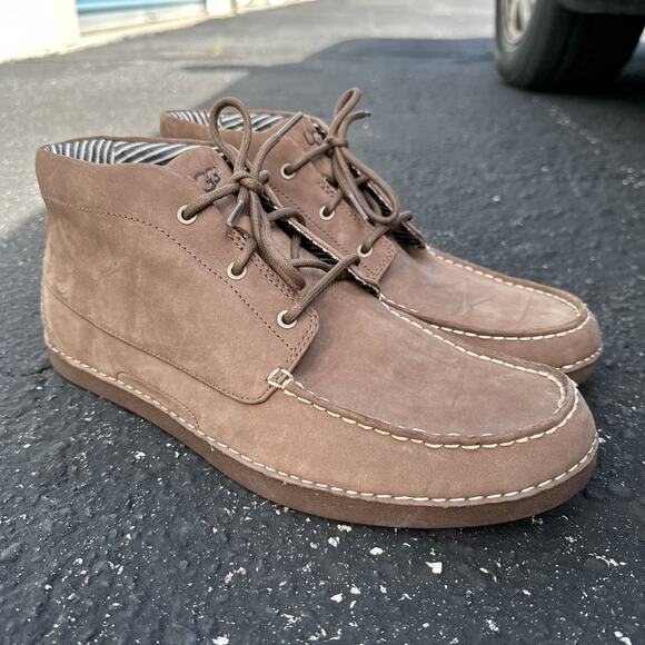 UGG Kaldwell Chukka Ankle Boots Men’s 11.5 Tan Brown Leather Casual Vibram BP main image 5